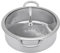 Pentola in acciaio inox 304 con divisore, pentola con coperchio in vetro, pentola con cucchiaio/cucchiaio, adatta per induzione e tutti i piani cottura