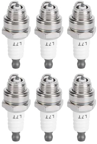 Wjelet 6Pcs Spark Plug L7T, 2 Stroke, Lawnmower Spark Plug for NGK BPMR7A, L7T, BM6A, BPMR7A, RCJ6Y, RCJ7Y, WSR5F, Adefol,for 43-49CC Mini Gas Chainsaw and Garden Equipment