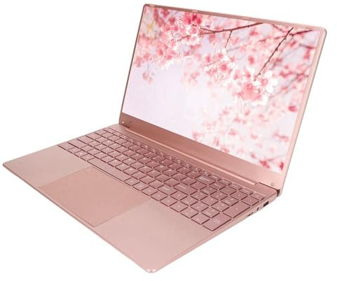 Jectse Laptop Portatile, Mini Display con Risoluzione IPS 2K Portable per Tastiera di Retroilluminazione CPU N5095 Pink 100-240 V con Tastiera di Impronta Digitale per Business (12+128G Spina