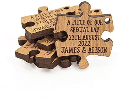 Mr & Mrs PUZZLE Table Decoration Wedding Favours Table Confetti Personalised Wedding Tags