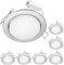 ledscom.de LED Decken-Einbaustrahler RUBA chrom matt GX43,4W je 509lm warmweiß rund flach 107mm Ø Lochkreis ca. 83-100mm Ø 7er Set
