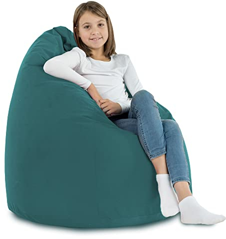 Italpouf Sitzsack XL, Riesensitzsack, Sitzkissen, Indoor, Velvet, Sessel für Kinder und Erwachsene, EPS Perlen Füllung, Abnehmbarer Bezug, Waschmaschinenreinigung, Zertifiziert, Blau