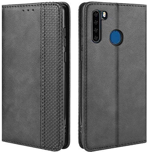 HualuBro Coque pour Blackview A80 Pro Case, Coque Blackview A80 Plus, Housse à Rabat en Retro PU Cuir Flip Cover Case Antichoc Magnétique Portefeuille Etui pour Blackview A80 Pro Coque (Noir)