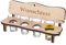Schnapsbank personalisiert mit 4 Schnapsgläser - Hochwertige Geschenkidee aus Holz ideal für Geburtstag, Verabschiedung, Jubiläum - Motiv Wunschtext
