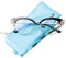 SOOLALA Ladies Reading Computer Glasses Rhinestones Blue Light Blocking Lens Eyeglasses Frame, Black, +3.5