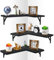 Mailesi 3 Satz Eckregal Hängend Wand Holz, Rustikale Schweberegal Regal Bad Organizer, Badezimmer Deko für Schlafzimmer, Wohnzimmer, Küche, Büro, Bauernhaus, Schwarz