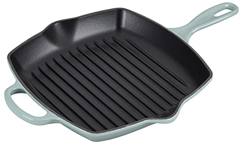 Le Creuset Griglia quadrata in ghisa firmata 26 cm, sale marino