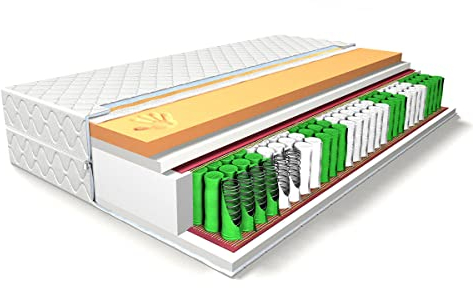 Matratze 120x200 H2/H3 - Tonnentaschenmatratze, Höhe 21/22 cm - Schlafmatratze mit Thermoellastischer Schaumstoff 4cm - Weich und Bequem Memory Foam Matratze für Kinder und Erwachsene - Kaltschaum