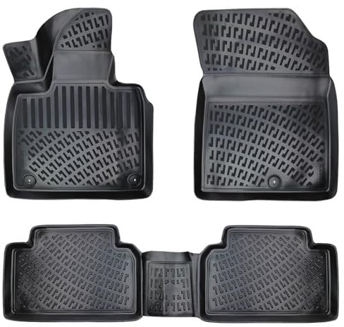 Rizline Passgenau 3D Fussmatten Auto Kompatibel mit Kia Sorento 4.Gen MQ4 ab 2020 Passgenau Fussmatten Auto Zubehör 1. Und 2. Reihe TPE Allwetter Geruchlos rutschfest Vorne und Hinten