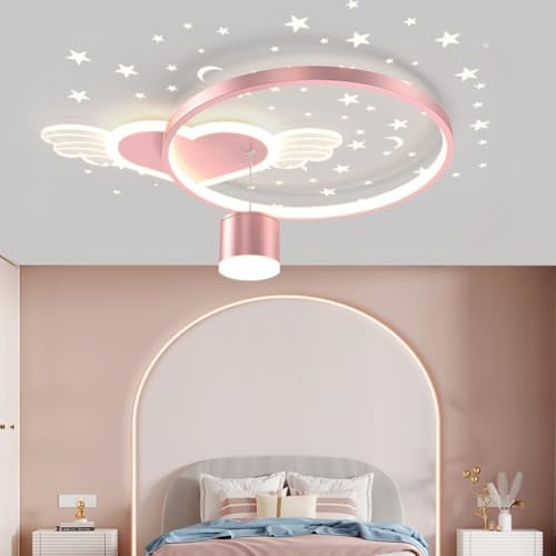 Harpochten Led Deckenleuchte Moderne Kinderzimmerlampe Dimmen Mit Fernbedienung 3000K-6000K Deckenlampe Babyzimmer Liebe Herz Deckenlicht Wohnzimmerlampe Esszimmer Schlafzimmer Küchen Kronleuchter(Col