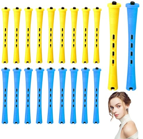 DHWEKU 20 Stück Kleine Dauerwellen Wickler,Dauerwellen Set, Lockenwickler Klein, Hair Rollers für Frauen, Lockenwickler Kurze Haare für Natürliche Haare Lange Kurze Haare Styling Tool