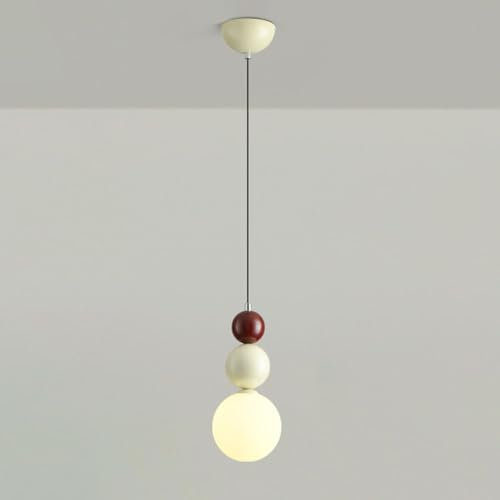 Jadssox Nordic Globe Pendelleuchte, Deckenleuchte, weißer Glas-Hängelampenschirm, geometrischer Kleiner Kronleuchter, Moderne Macaron-Metallpendelleuchte für Kücheninsel, Schlafzimmer