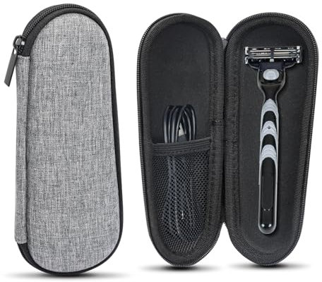 Skycase Hart Reise Schutz Hülle Etui Tasche für Gillette Fusion 5 ProGlide Rasierklingen,Gillette ProGlide Rasierer,Gillette Fusion5 Rasierer für Männer, Eva hart Tragetasche (grau)