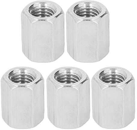 Mavaol Dado di accoppiamento in acciaio inossidabile M12x1,75, lunghezza 25 mm, dado esagonale resistente alla ruggine 304, confezione da 5 per progetti di fai da te, costruzione