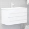 Sufrk Mobile Lavabo Bianco 80x38,5x48 cm in Legno Multistrato Mobile Bagno sospeso arredo Moderno mobili in Legno