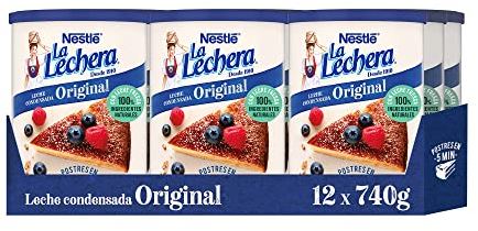 Nestlé - La Lechera - Lata de Leche Condensada Original Entera Abre Fácil, 740 g (Paquete de 12)