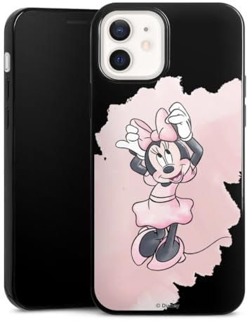 Slim Case extra dünn kompatibel mit Apple iPhone 12 Silikon Handyhülle schwarz Hülle Mickey & Minnie Mouse Disney Motiv ohne Hintergrund