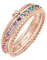 Elli Ring Damen Set Multi-Color Funkelnd mit Kristallen Bunt in 925 Sterling Silber vergoldet
