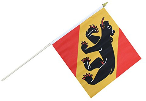 Fahne Flagge 30 x 30 cm mit Holzstab Höhe 60 cm Handflagge Stockfahne Banner (Bern)