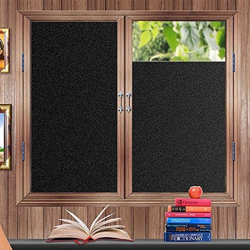 Zindoo Frosted Privacy Glass Window Film Blackout Window Film Opaque Privacy Window Sticker Door Cover Anti-UV Static for Office Bathroom Home 44.5 x 400CM