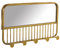 DRW Porte-manteau mural en métal avec miroir et 5 boutons dorés 30 x 6 x 60 cm
