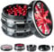 ERZONY Transparent lid Black Red Aluminium Alloy Herb Grinder2.5 - 4 Piece Grinder Royal Vintage Metal Grinder - Gift Grinder
