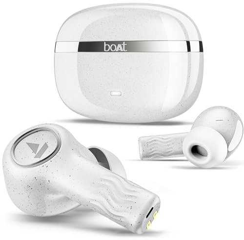 boAt Nirvana Ion ANC, Active Noise Cancellation(~32dB), 120Hrs Battery, App Support, Crystal Bionic Sound, 4Mics ENx, v5.3 Bluetooth TWS in Ear Earbuds Wireless Earphones with mic (Quartz White)
