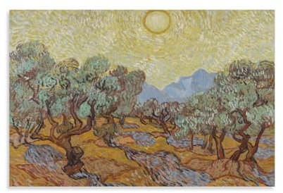Vincent Van Gogh Leinwand Bilder, Olive Trees with Yellow Sky And Sun Wand Druck Gemälde Drucke Wandbilder, Modern Wall Art Poster Wohnzimmer Deko