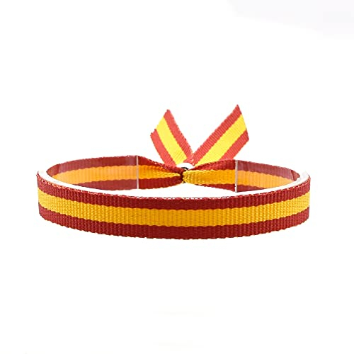 BDM Pulsera de tela bandera de España con cierre ajustable, colgador de coche. Ancho 10 mm. Unidades 1