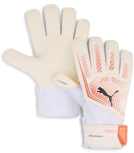 PUMA Jungen PUMA Ultra Play RC Torwarthandschuhe, PUMA White-Glowing Red-PUMA Black, 7