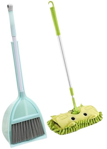 Kids Broom and Dustpan Set,Mini Dustpan and Broom,Kids Cleaning Toy Set,Child-friendly Educational Pretend Play Housekeeping Kids Cleaning Set for Home, Preschool