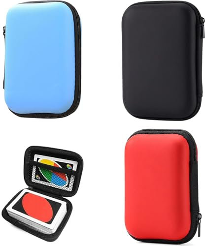 Frogetu 3 Pcs Custodia Carte da Gioco,Custodia per Carte Impermeabile e Resistente All'umidità,Borsa Portaoggetti per Giochi di Carte, Scatola Protettiva per Gioco di Carte(rosso,blu,nero)