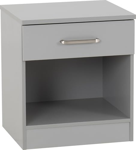 Seconique Dakota 1 Drawer Bedside in Light Grey