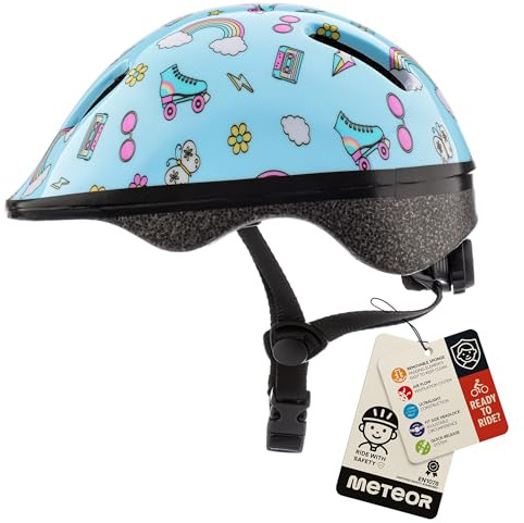 meteor Casco Bici Ideale per Bambini - Caschi Perfetto per Downhill Enduro Ciclismo MTB Scooter - Helmet per Tutte Le Forme di Attività in Bicicletta Helmo