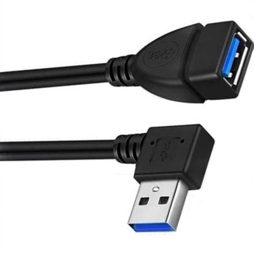Cavo di prolunga USB 3.0 da maschio a femmina con angoli a 90 gradi, cavo USB 3.0, prolunga USB per trasferimento dati rapido e risparmio di spazio