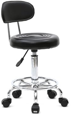 TactFire Taburete Respaldo Ergonómico 360° 48-58cm Ajustable 1ud Negro