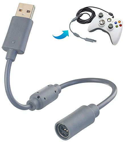 OSTENT Adaptador de cable de extensión Breakaway USB compatible con el controlador con cable Xbox 360 de Microsoft