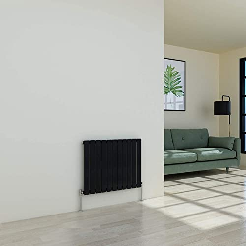 Warmehaus Radiatore nero 600 x 750mm del riscaldamento moderno dello schermo piatto del radiatore di progettazione orizzontale singolo