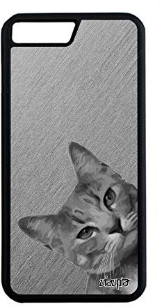 Coque Silicone Chat pour Apple iPhone 7+ Plus Telephone lol Cat Smartphone Pas Cher Portable Dessin Design matou Noir felin Gris Animaux