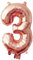 Lepep 40 cm Roségold Luftballons Zahlen von 0 bis 9 Buchstaben von A bis Z Party Deko Ballons für Geburtstag Babydusche Brautparty Hochzeit Abschlussball Folienballons Dekoration (Zahl 3)