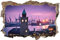 Wandtattoo Wandsticker Wandaufkleber 3D-Effekt Durchbruch Hamburg Stadt Nacht Hafen für Babyzimmer Kinderzimmer 53x80cm