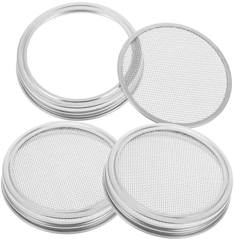 Operitacx Keimglasdeckel Edelstahl Sprießen Sieb 86mm Sprossengläser Deckel 3 Stück für Einmachglas Wachsende Sprösslingen Sprossensystem