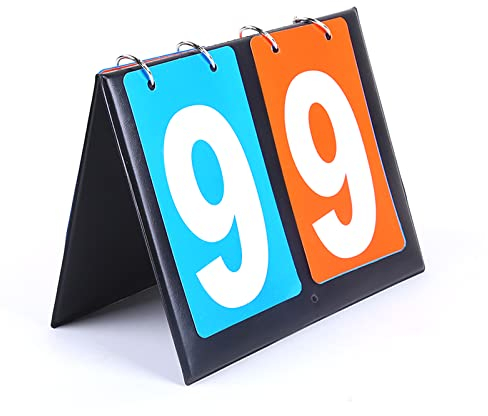 Helweet Sportanzeigetafel, Anzeigetafel, Tragbare Anzeigetafel, Digit Flip Sport Anzeigetafel, Zähltafel, für Basketball, Fußball, Badminton, Baseball Für Wettkämpfe Indoor und Outdoor, 20x16cm