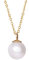 Kritz Collier Femme Perle Blanche plaqué Or - Pendentif Perle ronde imitation grade 4A+ et Chaine Réglable - Bijoux Mode Cadeau