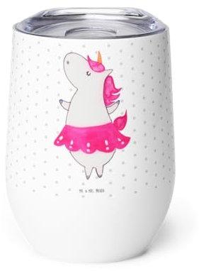 Mr. & Mrs. Panda Weinbecher Einhorn Ballerina - Geschenk, Wohnung, Universalglas, Geburtstag, Rotweinglas, Modernes Weinglas, Einhörner, Party, Unicorn, Tanzen, Rustikal, Weinkelch, Kelchglas