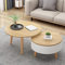 Beistelltisch, moderner Couchtisch, runder Couchtisch mit verstecktem Stauraum, Couchtisch aus Holz, einfach zu montieren, weiß