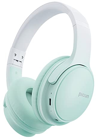 SLuB Cuffie Wireless Over Ear, Cuffie Bluetooth Pieghevoli, Suono Stereo HD, Microfono HD Incorporato, 30H di Riproduzione, Adatto per Telefono, PC, TV, Giochi, Esterno, Ufficio (Verde)