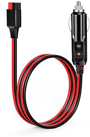 ELFCULB Anderson auf Zigarettenanzünder Stecker Kabel,12AWG Anderson 45A Stecker auf 12V Auto Zigarettenanzünder für Powerstation(60cm)