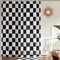 Ohocut Rideau de douche à carreaux noir et blanc pour salle de bain, joli rideau de douche rétro à damier, esthétique, lavable en machine, 183 x 183 cm