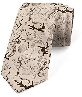 FJAUOQ Mehrfarbige, moderne Herren-Krawatte, Beige / Braun, Einheitsgröße